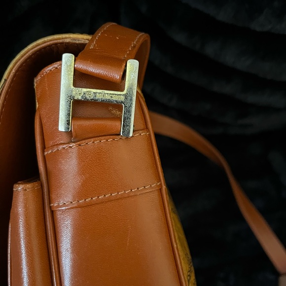 MCM Tan Crossbody Bag with Logo Pattern - Picture 15 of 16